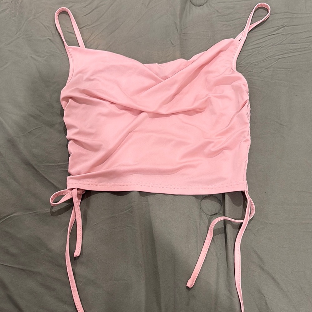 Pink Ruched Camisole Cowel Neck Top